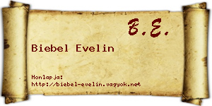 Biebel Evelin névjegykártya